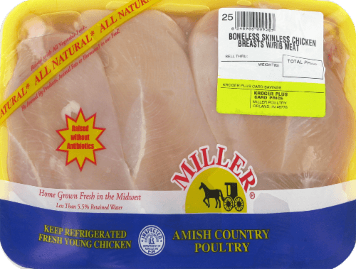 Miller Boneless Skinless Chicken Breasts With Rib Meat (3 Per Pack