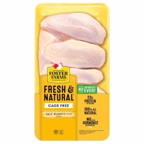 Foster Farm Fresh & Natural Cage Free Half Chicken Breasts With Ribs