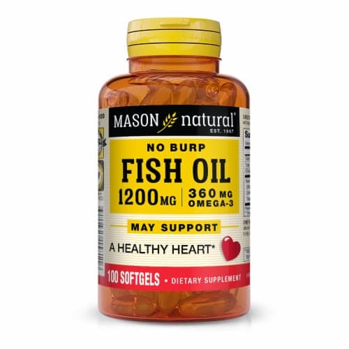Mason Natural No Burp Fish Oil Softgels