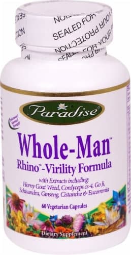 Paradise Herbs Whole-Man Rhino-Virility Formula Vegetarian Capsules