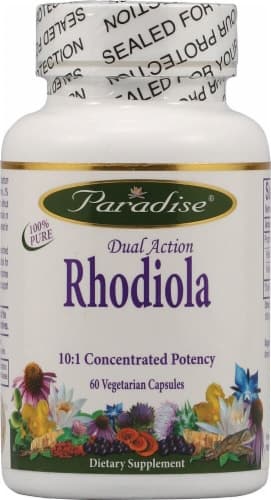 Paradise Herbs Dual Action Rhodiola Vegetarian Capsules