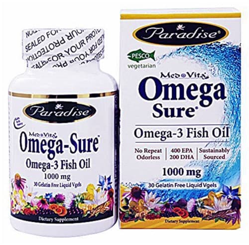 Paradise Herbs Med-Vita Omega-Sure Omega-3 Fish Oil Vgels