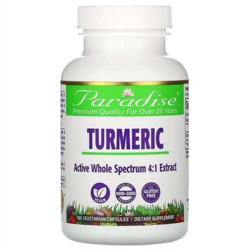 Paradise Herbs Gluten Free Turmeric 4:1 Extract Vegetarian Capsules