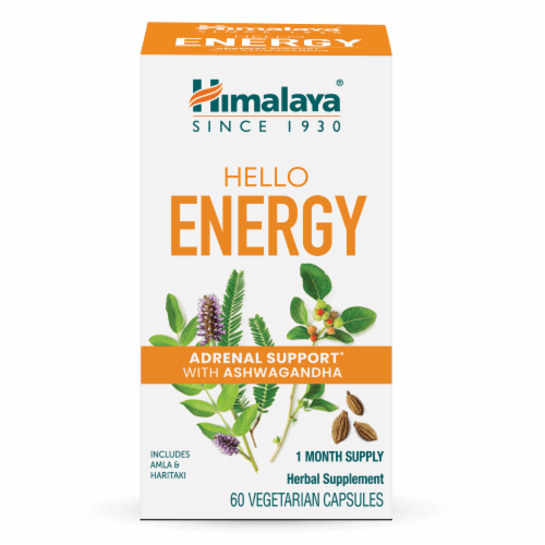 Himalaya Hello Energy Adrenal Support With Ashwagandha Vegetarian Capsules