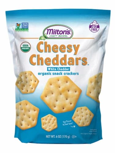 Milton'S Craft Bakers Organic Cheesy White Cheddar Crackers