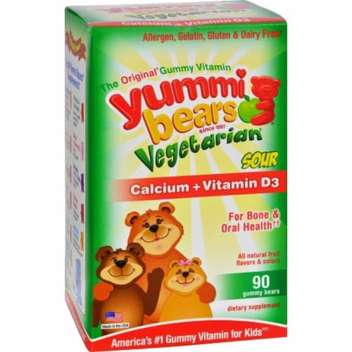 The Original Gummy Vitamins Vegetarian Calcium + Vitamin D Sour Yummi Bears