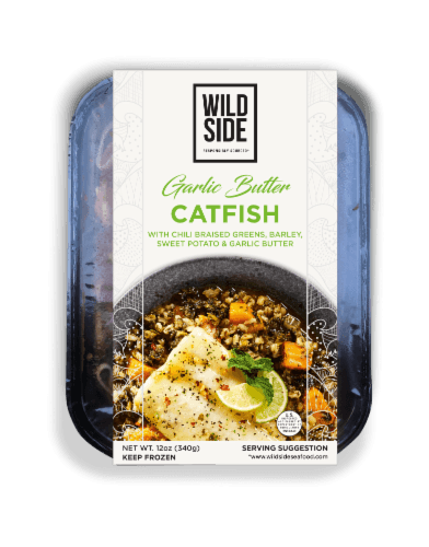 Wild Side Garlic Butter Catfish With Barley