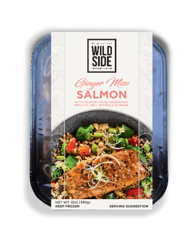 Wild Side Ginger Miso Salmon With Togarishi Spiced Brown Rice