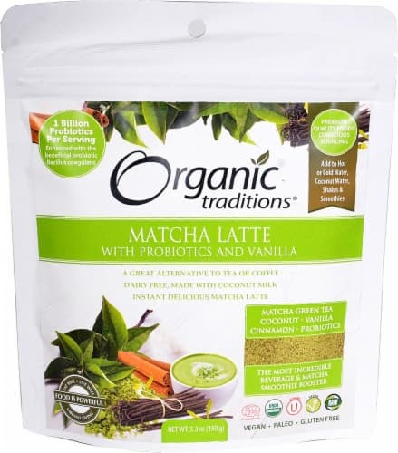 Organic Traditions  Matcha Latte With Probiotics And Vanilla