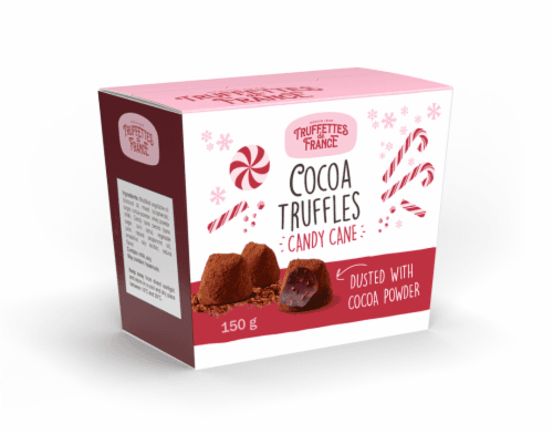 Truffettes De France Candy Cane Cocoa Dusted Truffles Holiday Candy