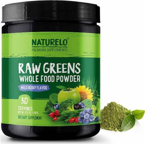 Naturelo Raw Greens Wild Berry Flavor Whole Food Powder