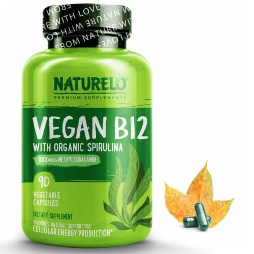 Naturelo Vegan B12 With Organic Spirulina Vegetable Capsules