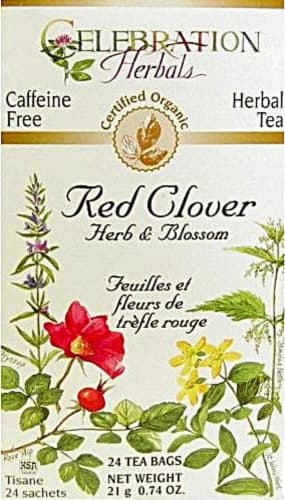 Celebration Herbals  Organic Red Clover Herb And Flower Tea Caffeine Free