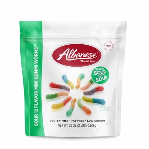 Albanese Sour 12 Flavor Mini Gummi Worms Candy