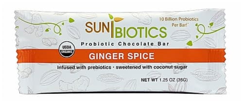 Windy City Organics Sunbiotics Organic Probiotic Raw Ginger Spice Chocolate Bar