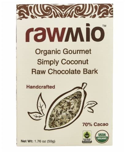 Windy City Organics Rawmio Organic Gourmet Raw Simply Coconut Chocolate Bark