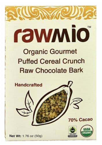 Windy City Organics Rawmio Organic Gourmet Raw Puffed Cereal Crunch Chocolate Bark