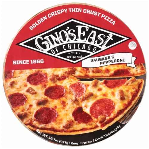 Ginos Pizza Thin Crust Sausage & Pepperoni