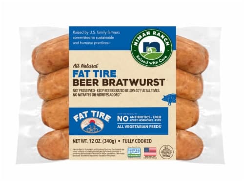 Niman Ranch Fat Tire Beer Bratwurst