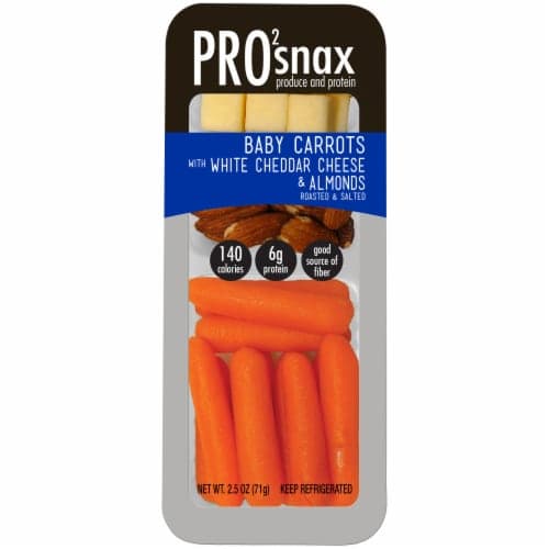 Pro2Snax Baby Carrots With White Cheddar & Almonds Snack