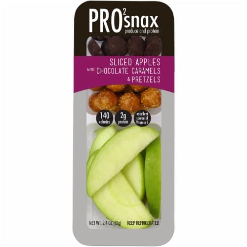 Pro2Snax Sliced Apples With Chocolate Caramels And Pretzels