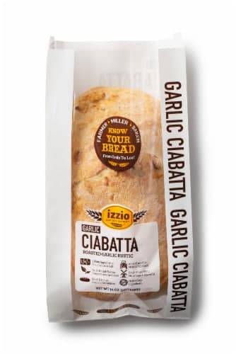 Izzio Artisan Bakery Garlic Ciabatta Bread