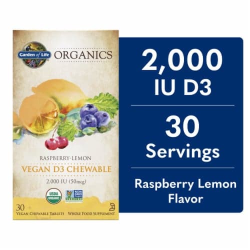 Garden Of Life Mykind Organics Raspberry Lemon Vegan D3 2000Iu Chewable