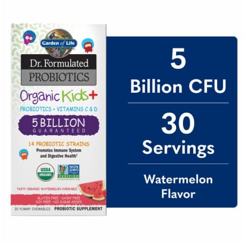 Garden Of Life Dr Formulated Probiotics Organic Kids + Watermelon Chewables
