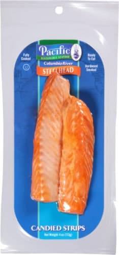 Pacific Sustainable Seafood Hardwood Smoked Steelhead Candied Strips