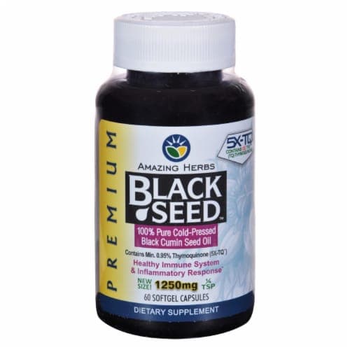 Amazing Herbs Black Seed 100% Pure Cold-Pressed Black Cumin Seed Oil