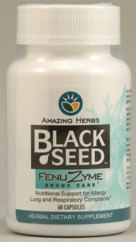 Amazing Herbs Black Seed Fenuzyme Bronc Care Supplement Capsules