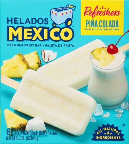 Helados Mexico Refreshers Pina Colada Premium Fruit Bars