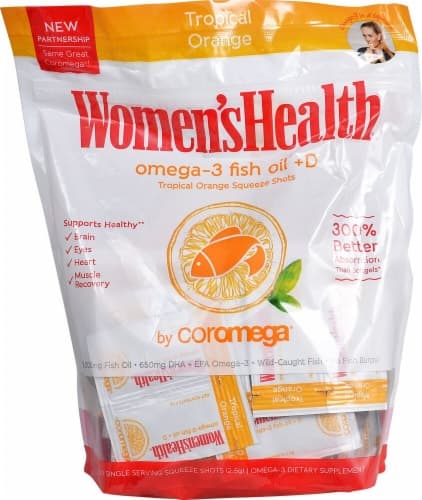 Coromega  Omega-3 Fish Oil + D Squeeze Shots   Tropical Orange