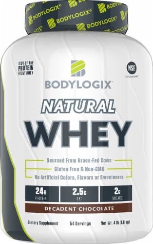 Bodylogix Natural Whey Protein Decadent Chocolate Dietary Supplement Powder