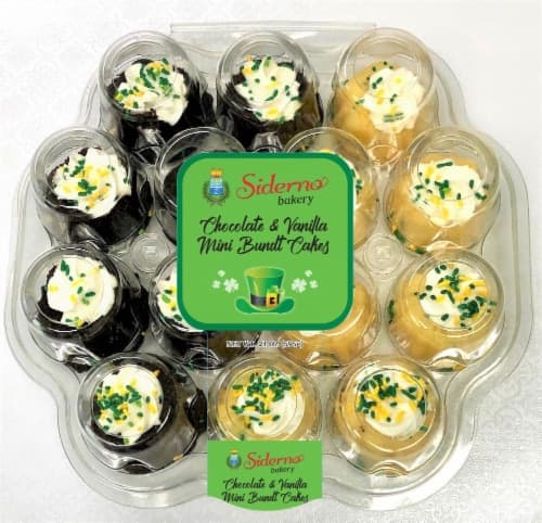 Siderno Bakery Vanilla & Chocolate St. Patrick'S Day Mini Bundt Cakes