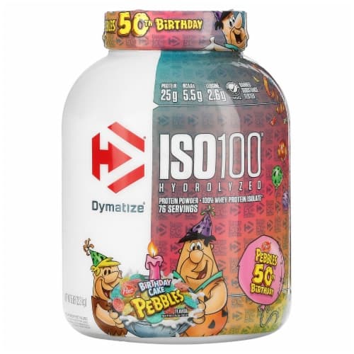 Dymatize Iso100 Hydrolyzed Birthday Cake Pebbles Flavored Whey Protein Isolate