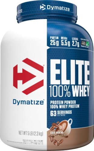 Dymatize Elite Cafe Mocha Flavored 100% Whey Protein Powder