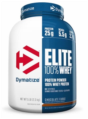 Dymatize Elite Chocolate Fudge Flavored 100% Whey Protein Powder