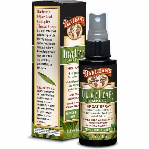 Barlean'S Soothing Peppermint Olive Leaf Complex Throat Spray