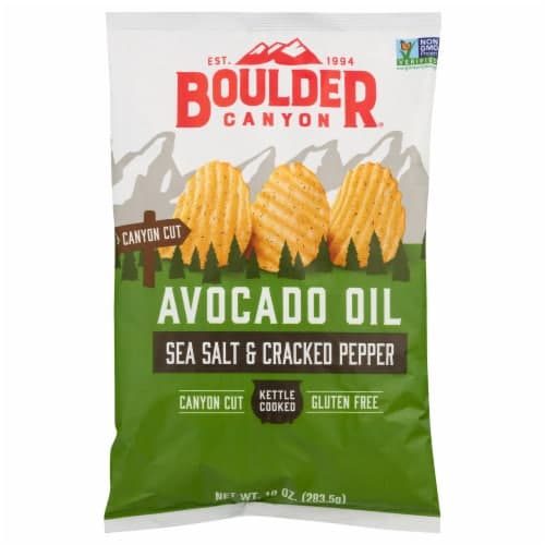 Boulder Canyon Avocado Oil Sea Salt And Cracked Pepper Kettle Potato Chips