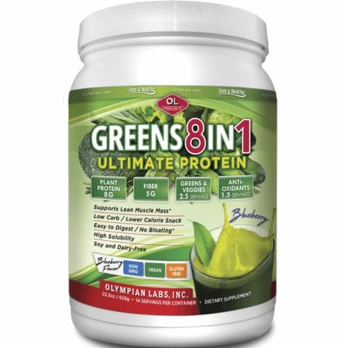 Olympian Labs Greens 8 In 1 Ultimate Protein - Blueberry Pwdr