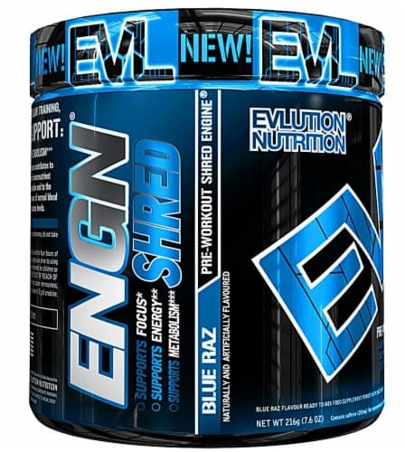Evlution Nutrition  Engn Shred Pre-Workout Shred Engine   Blue Raz