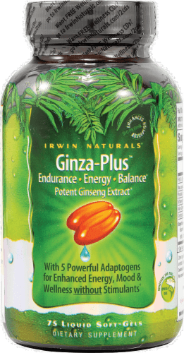 Irwin Naturals Advanced Ginza-Plus Endurance Energy & Balance Dietary Supplement Liquid Soft Gels