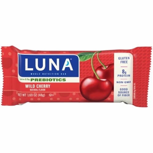 Luna Gluten Free Wild Cherry Nutrition Bar With Prebiotics