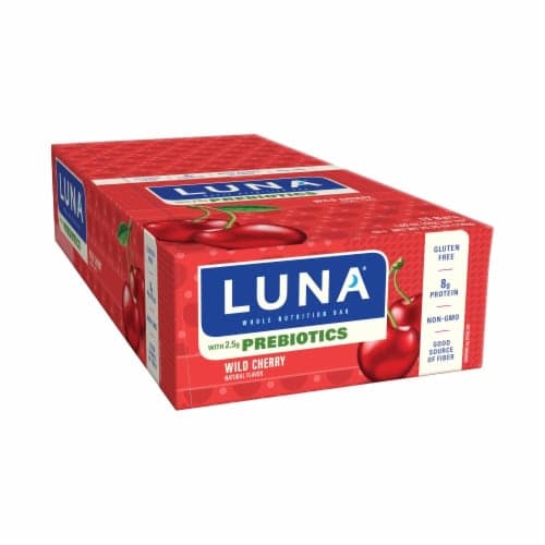 Luna Gluten Free Wild Cherry Nutrition Bars With Prebiotics