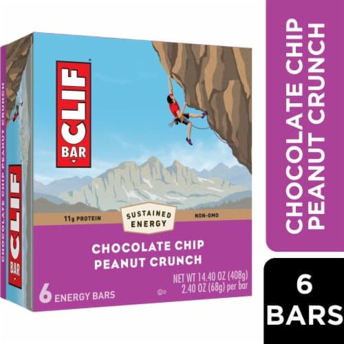 Clif Bar Energy Bars, Chocolate Chip Peanut Crunch, Protein Bar