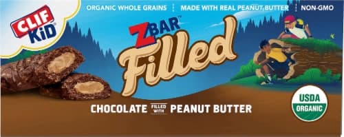 Clif Kid Organic Zbar Filled Chocolate Filled With Peanut Butter Baked Energy Snack Bars