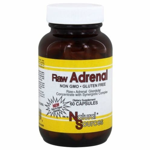 Natural Sources Raw Adrenal Dietary Supplement Capsules