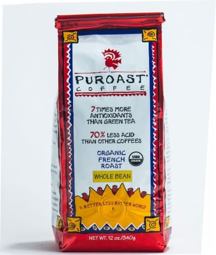 Puroast Organic Low Acid Whole Bean French Roast Coffee