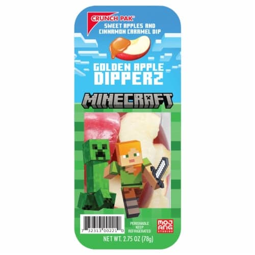 Crunch Pak Minecraft Dipperz With Sliced Sweet Apples And Cinnamon Caramel Snack Tray